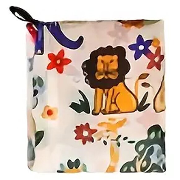 Foldable Compact Animal Garden Print Reusable Grocery Tote Shopping Bag - Picture 2 of 2